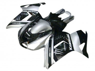 Rabatt Kawasaki ZX14R ZZR1400 Motorrad Verkleidung 2006-2011 - Silber Schwarz Monster