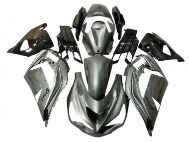 Rabatt Kawasaki ZX14R ZZR1400 Motorrad Verkleidung 2012-2024 - Metallisch Silber Schwarz