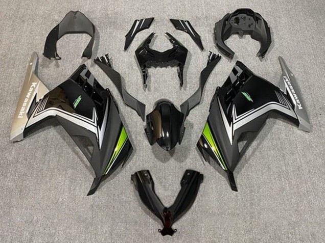 Rabatt Kawasaki EX300 Motorrad Verkleidung 2013-2024 - Glanzendes Schwarz Matt Schwarz Silber Grun