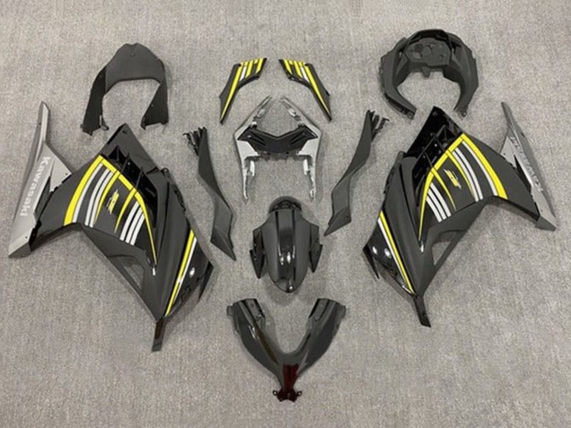 Rabatt Kawasaki EX300 Motorrad Verkleidung 2013-2017 - Gelb Silber Glanzendes Schwarz Matt Schwarz