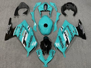 Rabatt Kawasaki EX300 Motorrad Verkleidung 2013-2024 - Blau Weiss Schwarz Supreme