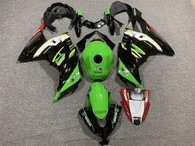 Rabatt Kawasaki EX300 Motorrad Verkleidung 2013-2024 - Grun Schwarz Weiss Gelb Rot