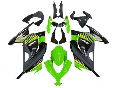 Rabatt Kawasaki EX300 Motorrad Verkleidung 2013-2024 - Grun Schwarz Silber Gelb