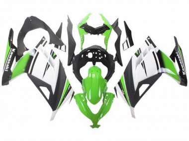 Rabatt Kawasaki EX300 Motorrad Verkleidung 2013-2024 - Grun Weiss Schwarz Matt Schwarz