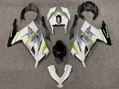Rabatt Kawasaki EX300 Motorrad Verkleidung 2013-2024 - Weiss Silber Grun Schwarz
