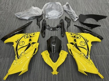 Rabatt Kawasaki EX300 Motorrad Verkleidung 2013-2024 - Gelb Schwarz Kreiss