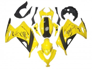 Rabatt Kawasaki EX300 Motorrad Verkleidung 2013-2024 - Gelb Schwarz Pikachu