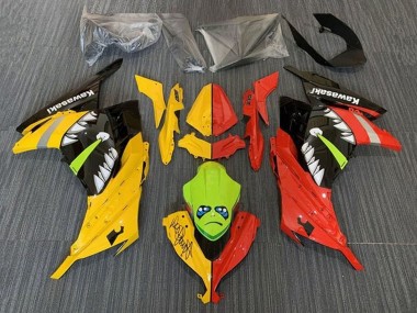 Rabatt Kawasaki EX300 Motorrad Verkleidung 2013-2024 - Gelb Rot Grun Hai