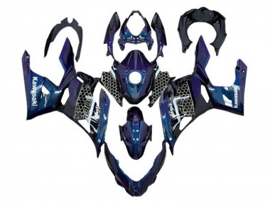 Rabatt Kawasaki Ninja 400 Motorrad Verkleidung 2018-2024 - Blau Weiss Bienenwabe