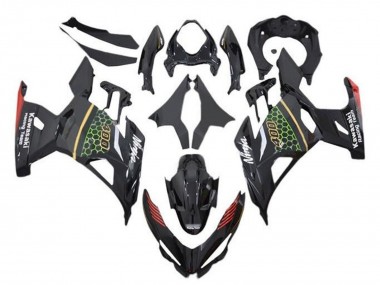 Rabatt Kawasaki Ninja 400 Motorrad Verkleidung 2018-2024 - Schwarz Grun Rot Gelb Waben