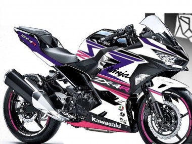 Rabatt Kawasaki Ninja 400 Motorrad Verkleidung 2018-2024 - Weiss Lila Rosa