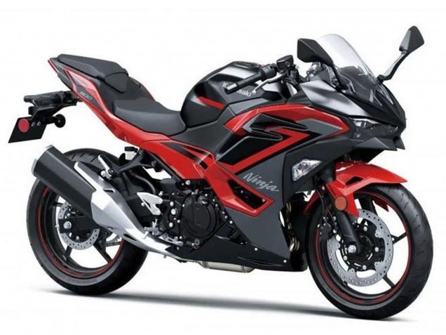 Rabatt Kawasaki Ninja 500 EX500R Motorrad Verkleidung 2024-2026 - Schwarz Rot Grau Camouflage