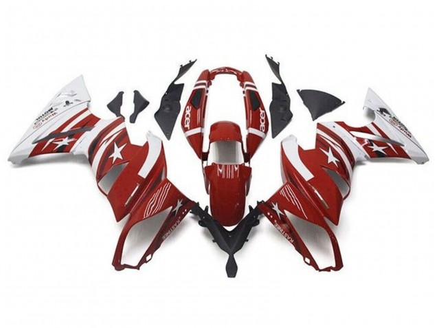 Rabatt Kawasaki Ninja 650 EX650 Motorrad Verkleidung 2009-2011 - Rot Weiss Stern Acer
