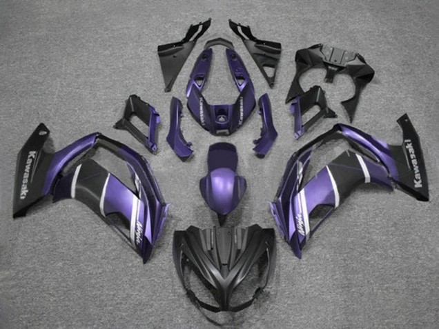 Rabatt Kawasaki Ninja 650 EX650 Motorrad Verkleidung 2012-2016 - Lila Silber Matt Schwarz