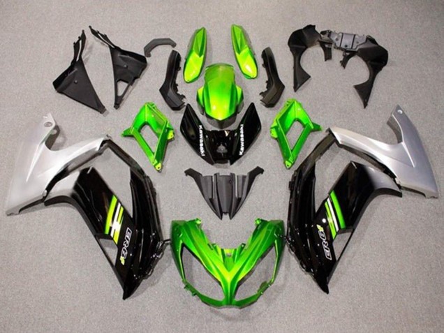 Rabatt Kawasaki Ninja ER6F Motorrad Verkleidung 2012-2014 - Grun Schwarz Silber