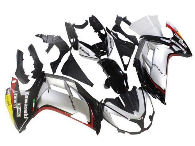 Rabatt Kawasaki Ninja ER6F Motorrad Verkleidung 2012-2014 - Silber Schwarz Rot Gelb