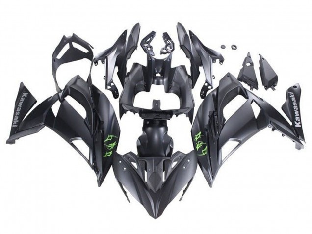 Rabatt Kawasaki Ninja 650 EX650 Motorrad Verkleidung 2020-2025 - Matt Schwarz Grun