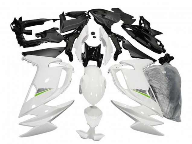 Rabatt Kawasaki Ninja 650 EX650 Motorrad Verkleidung 2020-2025 - Glanzendes Weiss Grun