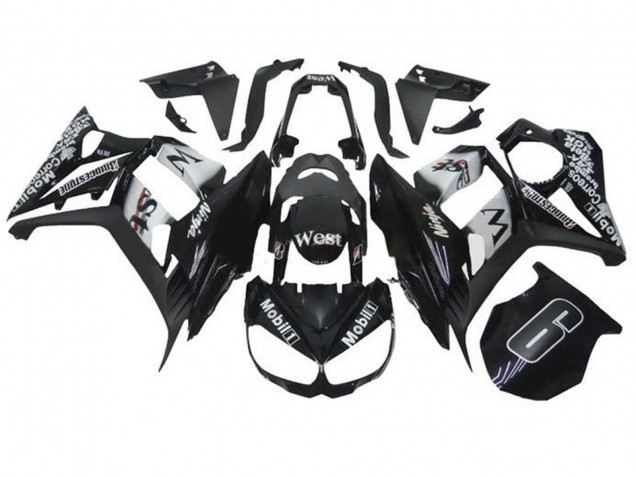 Rabatt Kawasaki Z1000SX Motorrad Verkleidung 2010-2016 - Glanzendes Schwarz Weiss Mobil West