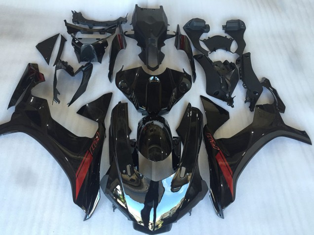 Rabatt Yamaha YZF R1 Motorrad Verkleidung 2015-2019 - Glanzendes Schwarz Rot