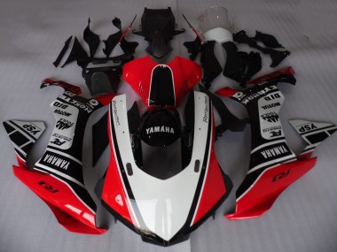 Rabatt Yamaha YZF R1 Motorrad Verkleidung 2015-2019 - Weiss Rot Schwarz Motul YSP