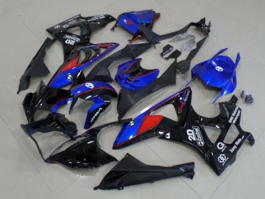 Rabatt BMW S1000RR Motorrad Verkleidung 2015-2016 - Blau Rot Glanzendes Schwarz Castrol