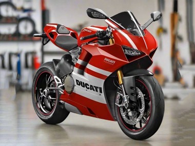 Rabatt Ducati Panigale V4 V4S Motorrad Verkleidung 2018-2019 - Weiss Rot Streifen