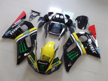 Rabatt Yamaha YZF R6 Motorrad Verkleidung 1998-2002 - Glanzendes Schwarz Gelb Rot Grun Motul Monster