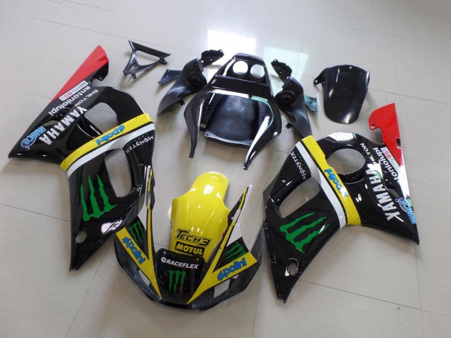 Rabatt Yamaha YZF R6 Motorrad Verkleidung 1998-2002 - Glanzendes Schwarz Gelb Rot Grun Motul Monster