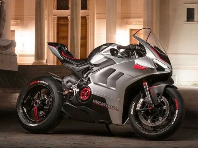 Rabatt Ducati Panigale V4 V4S Motorrad Verkleidung 2020-2021 - Silber Rot Schwarz