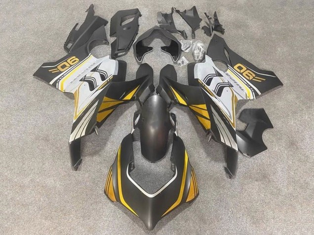 Rabatt Ducati Panigale V4 V4S Motorrad Verkleidung 2020-2021 - Weiss Gold Matt Schwarz