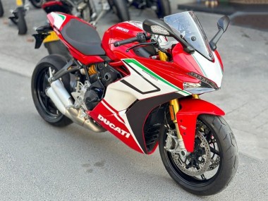 Rabatt Ducati Supersport 939/939S Motorrad Verkleidung 2017-2022 - Rot Weiss Grun Streifen