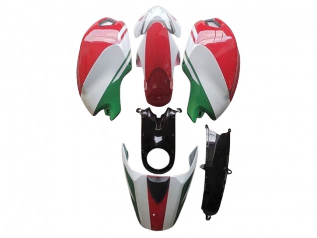 Rabatt Ducati Monster 696 796 1100 1100S Motorrad Verkleidung 2008-2012 - Weiss Rot Grun