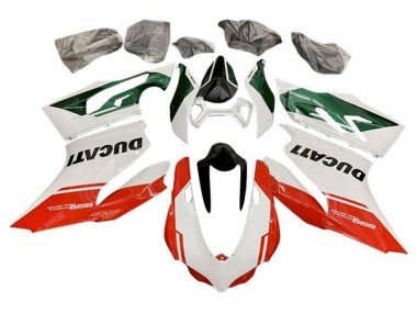 Rabatt Ducati Panigale 899 Motorrad Verkleidung 2011-2014 - Weiss Grun Rot Streifen