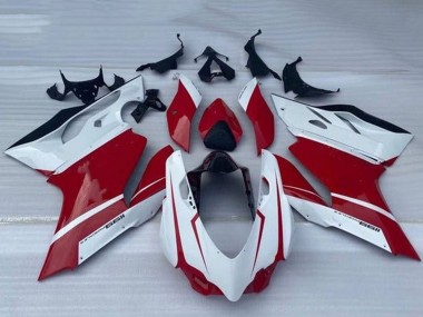 Rabatt Ducati Panigale 1199 Motorrad Verkleidung 2011-2014 - Weiss Rot Glanzendes Schwarz
