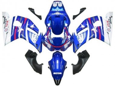 Rabatt Yamaha YZF R6 Motorrad Verkleidung 1998-2002 - Weiss Blau Rot Fiat Motul