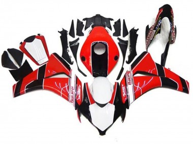 Rabatt Honda CBR1000RR Motorrad Verkleidung 2008-2011 - Rot Weiss Glanzendes Schwarz Streifen