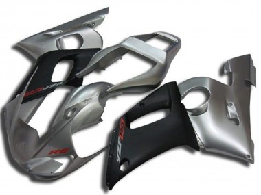 Rabatt Yamaha YZF R6 Motorrad Verkleidung 1998-2002 - Silber Matt Schwarz Rot Aufkleber