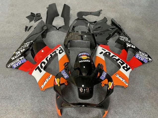 Rabatt Honda CBR900RR 929 Motorrad Verkleidung 2000-2001 - Orange Weiss Rot Glanzendes Schwarz Repsol