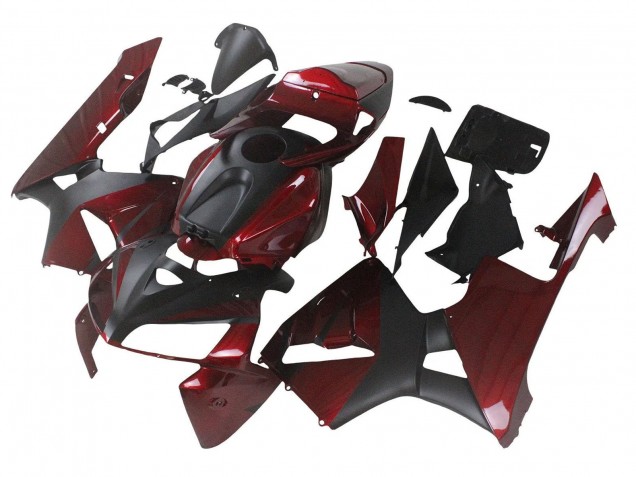 Rabatt Honda CBR600RR Motorrad Verkleidung 2005-2006 - Kastanienbraun Rot Matt Schwarz