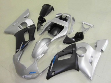 Rabatt Yamaha YZF R6 Motorrad Verkleidung 1998-2002 - Silber Matt Schwarz Blau Aufkleber