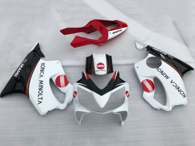 Rabatt Honda CBR600 F4i Motorrad Verkleidung 2001-2003 - Weiss Rot Glanzendes Schwarz Konica Minolta