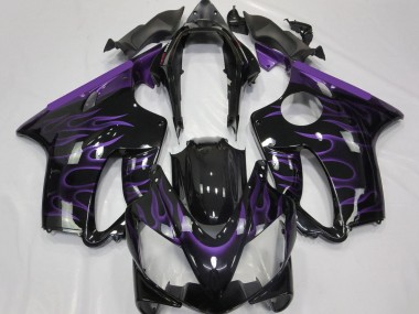 Rabatt Honda CBR600 F4i Motorrad Verkleidung 2004-2007 - Glanzendes Schwarz Lila Flamme