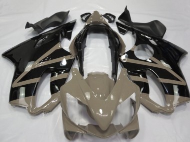 Rabatt Honda CBR600 F4i Motorrad Verkleidung 2004-2007 - Taupe Braun Glanzendes Schwarz
