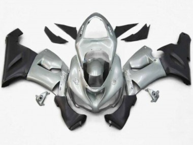 Rabatt Kawasaki ZX6R Motorrad Verkleidung 2005-2006 - Silber Matt Schwarz