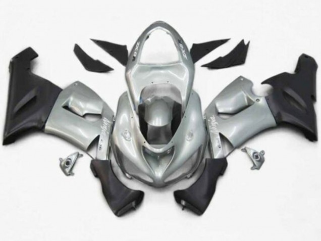 Rabatt Kawasaki ZX6R Motorrad Verkleidung 2005-2006 - Silber Matt Schwarz