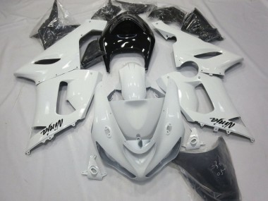 Rabatt Kawasaki ZX6R Motorrad Verkleidung 2005-2006 - Weiss Schwarz