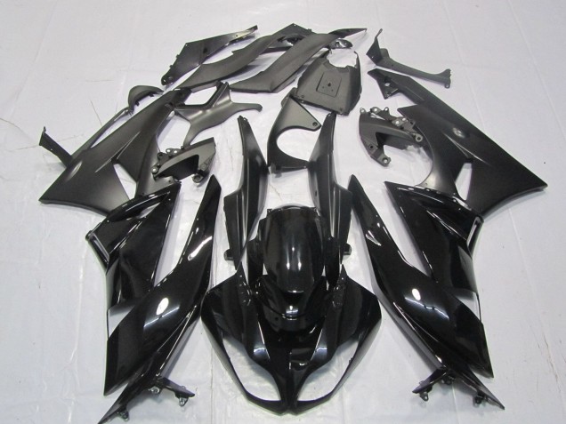 Rabatt Kawasaki ZX6R Motorrad Verkleidung 2007-2008 - Glanzendes Schwarz Matt Schwarz