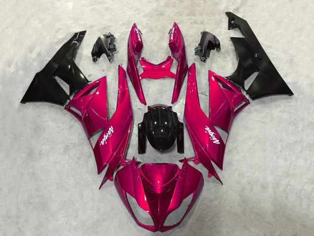 Rabatt Kawasaki ZX6R Motorrad Verkleidung 2009-2012 - Bonbon Rot Glanzendes Schwarz