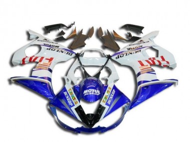 Rabatt Yamaha YZF R6 Motorrad Verkleidung 2003-2004 - Weiss Blau Rot Fiat Motul Dunlop Michelin